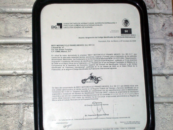 En México existen solamente dos empresas certificadas que son Beey Motorcycle y otra que se encuentra en Guadalajara la de Joel Bonavel que tiene Mayas Chopper